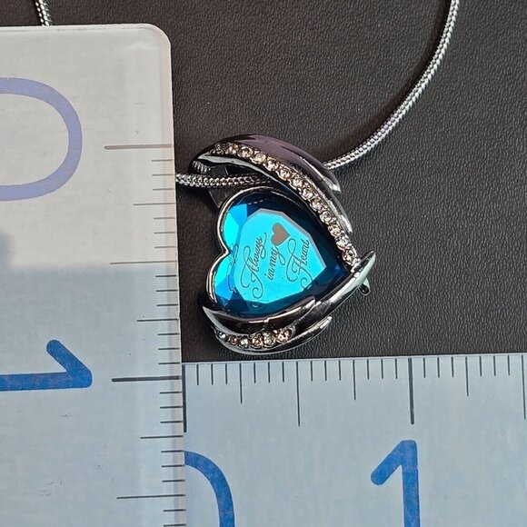 Blue‎ Heart Memorial Necklace (NWOT) - Picture 5 of 6